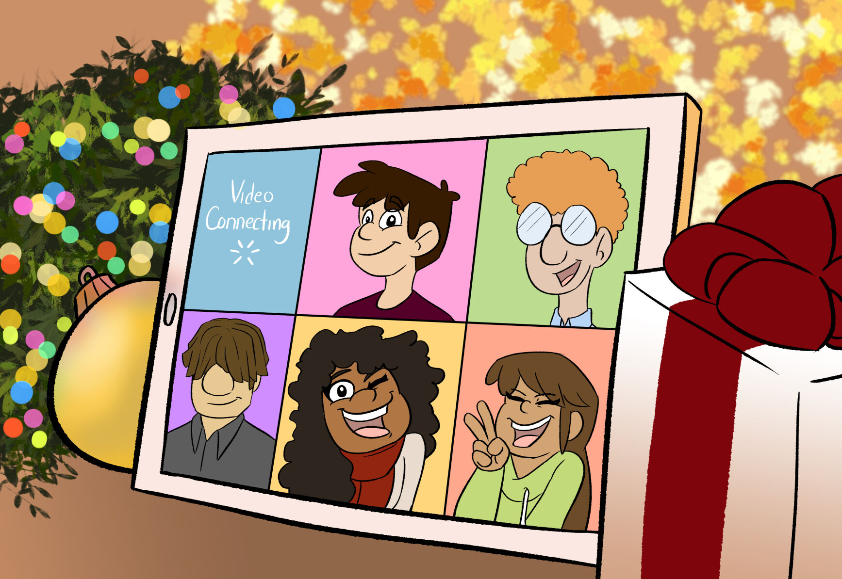 Covid Holidays Illustration